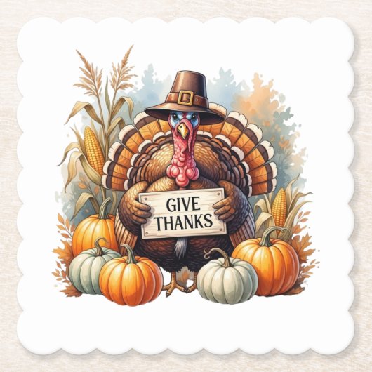 Pilgrim Spirit & Pumpkin Joy ペーパーコースター (正面)