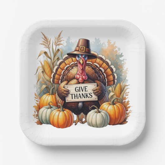 Pilgrim Spirit & Pumpkin Joy ペーパープレート (正面)