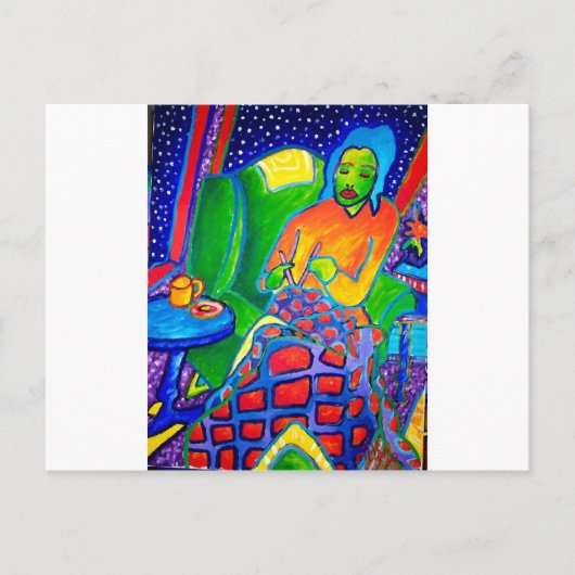 Piliero著夜編み物 ポストカード (正面)