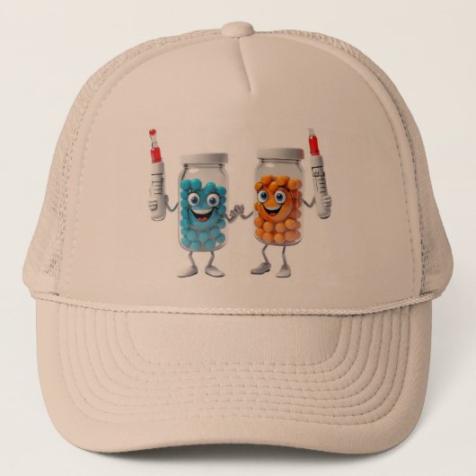 Pill Bottle Cartoon Hat キャップ (正面)