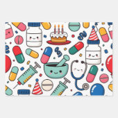 Pill Capsule Medicine Pharmacist Nurse Kawaii Gift ラッピングペーパーシート (正面3)