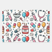 Pill Capsule Medicine Pharmacist Nurse Kawaii Gift ラッピングペーパーシート (正面2)