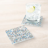 Pill Sprinkles Pattern ガラスコースター (アングル)