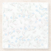 Pill Sprinkles Pattern ガラスコースター (裏面)