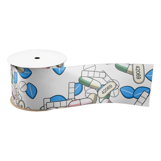 Pill Sprinkles Pattern サテンリボン (リール)