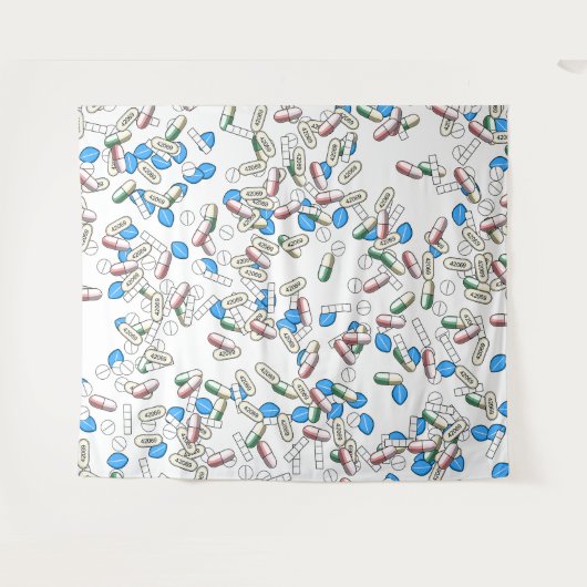 Pill Sprinkles Pattern タペストリー (正面(横))