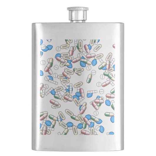 Pill Sprinkles Pattern フラスク (正面)