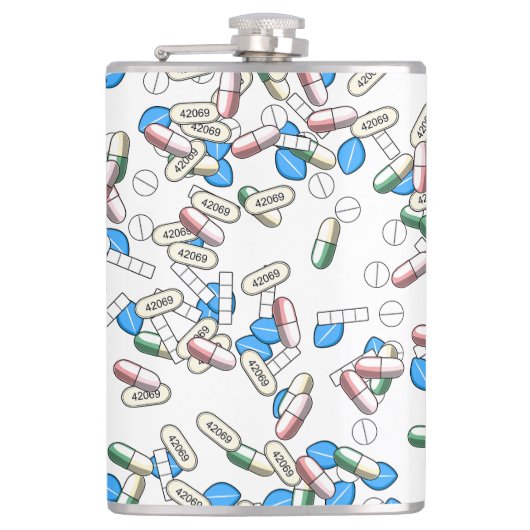 Pill Sprinkles Pattern フラスク (正面)