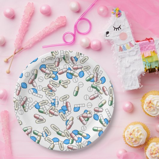 Pill Sprinkles Pattern ペーパープレート (パーティー)