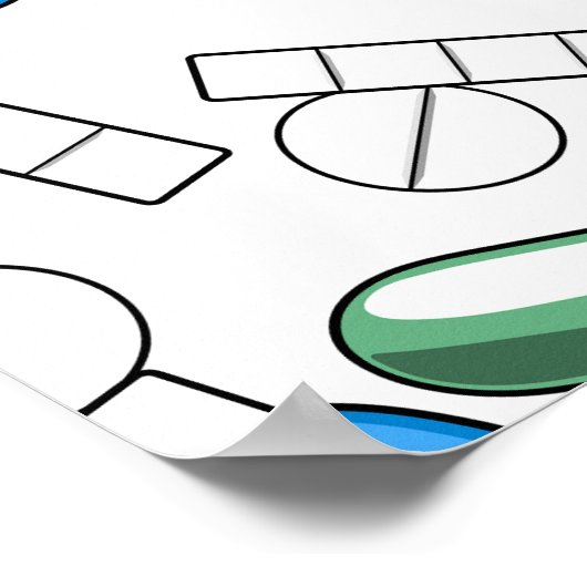 Pill Sprinkles Pattern ポスター (角)