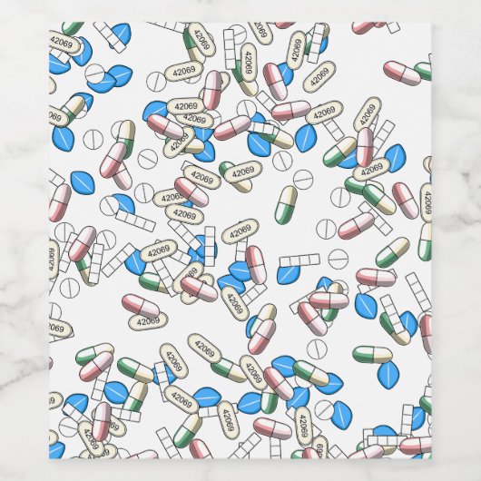 Pill Sprinkles Pattern ワインラベル (シングルラベル)