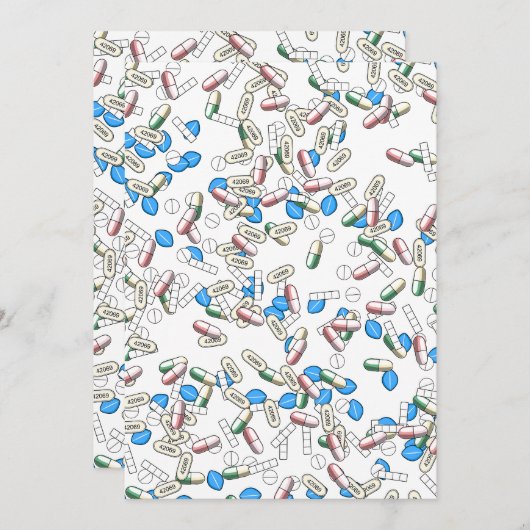 Pill Sprinkles Pattern 招待状 (正面/裏面)