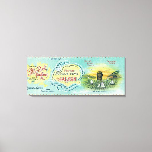 Pillar Rock，ワシントン – ピラーロックサーモン キャンバスプリント (正面)