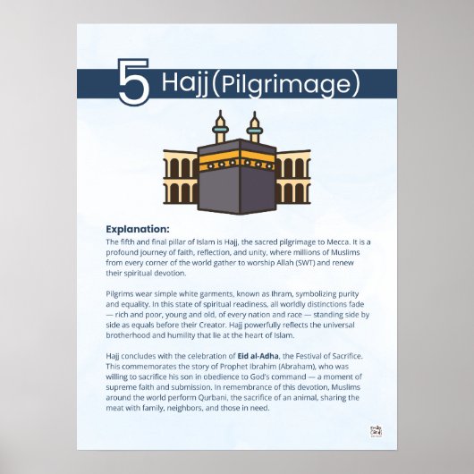 Pillars of Islam - Hajj (Pilgrimage) Blue ポスター (正面)