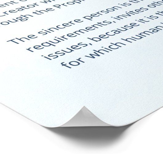 Pillars of Islam - Shahada (Faith) - Blue ポスター (角)