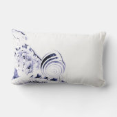 Pillowシンプルで芸術的な濃紺の貝殻夫人 ランバークッション (裏面)