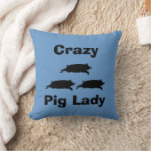 Pillow熱狂するなブタの女性 クッション (ブランケット)