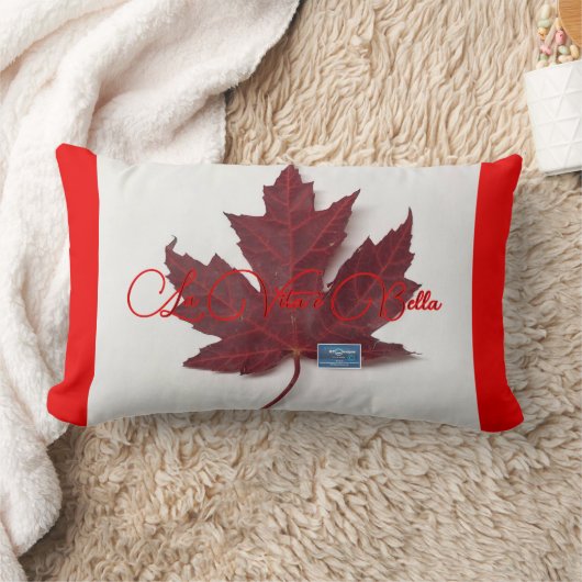Pillow3-R&W(Maple Leaf-Bella-A)RFPMDesigns ©️ 2024 ランバークッション (ブランケット)