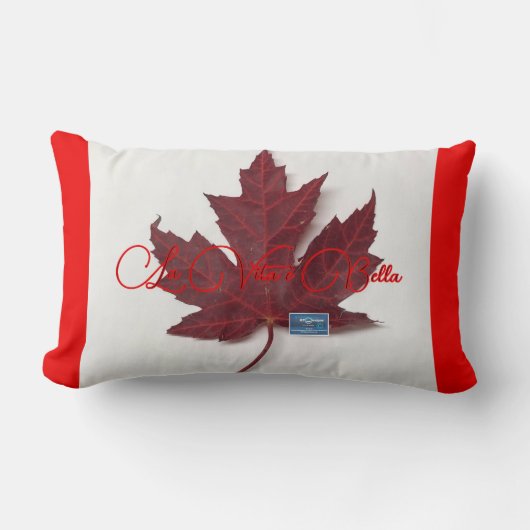 Pillow3-R&W(Maple Leaf-Bella-A)RFPMDesigns ©️ 2024 ランバークッション (正面)
