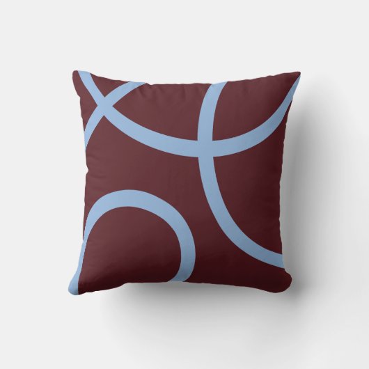 Pillow – Blue Lines on Burgundy クッション (裏面)