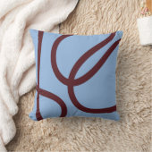 Pillow – Burgundy Lines on Blue クッション (ブランケット)