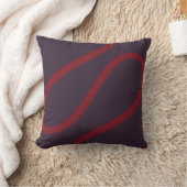 Pillow – Burgundy Lines on Dark Violet クッション (ブランケット)