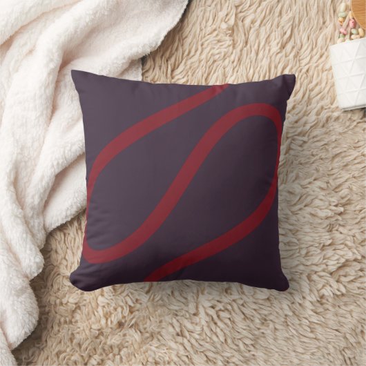 Pillow – Burgundy Lines on Dark Violet クッション (ブランケット)