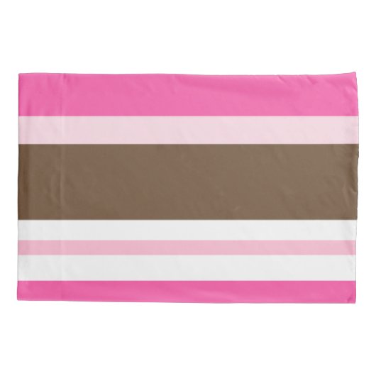 Pillow Case Brown & Pink Stripe 枕カバー (裏面)