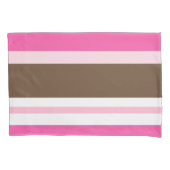 Pillow Case Brown & Pink Stripe 枕カバー (正面)