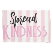 Pillow Case Stripe White and Pink Spread Kindness 枕カバー (正面)