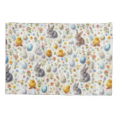 Pillow Cases – Bunnies, Eggs, Chicks & Spring Deco 枕カバー (裏面-左)