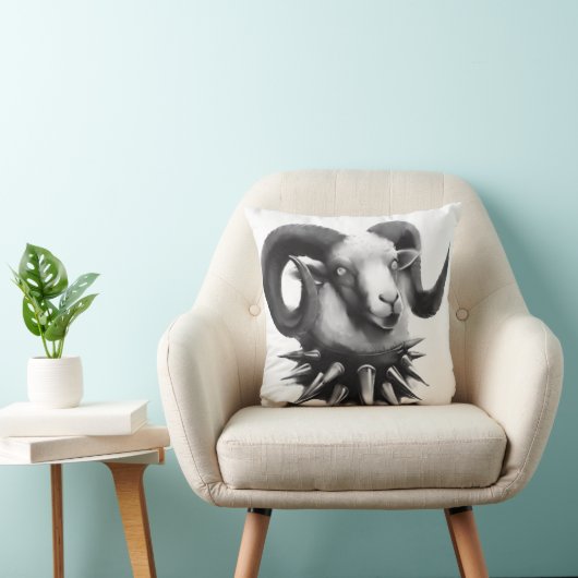 pillow cushion goth goat art by missmultifairy クッション (椅子)