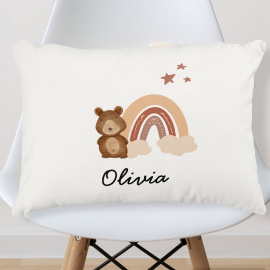 pillow featuring a custom bear design アクセントクッション