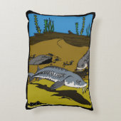 PILLOW - LAKE STURGEON COLORING PAGE - SPOT DIF アクセントクッション (裏面(縦))