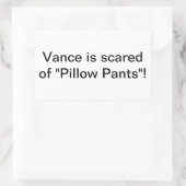 Pillow Pants Scares Vance Hankamer Artjunkhaus Fun 長方形シール (バッグ)
