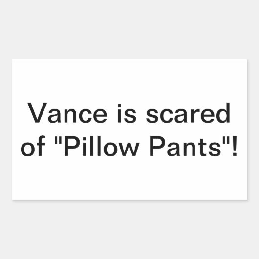 Pillow Pants Scares Vance Hankamer Artjunkhaus Fun 長方形シール (正面)