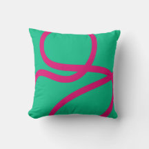 Pillow – Pink Lines on Green