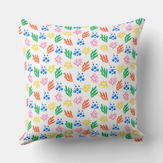 Pillow Playful Underwater Coral Seamless Pattern クッション (裏面)
