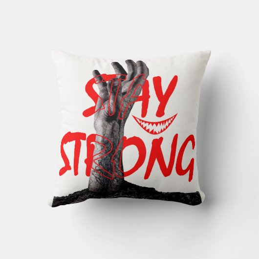 Pillow : Stay Strong Motivational Quote Design クッション (裏面)