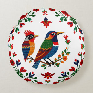 Pillow Vibrant Symmetrical Nature Design ラウンドクッション