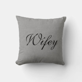 Pillow Wifey灰色の夫人 クッション