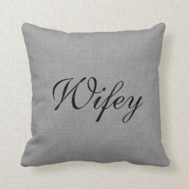 Pillow Wifey灰色の夫人 クッション