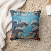 Pillow with dolphins. クッション (ブランケット)