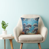 Pillow with dolphins. クッション (椅子)