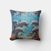 Pillow with dolphins. クッション (正面)