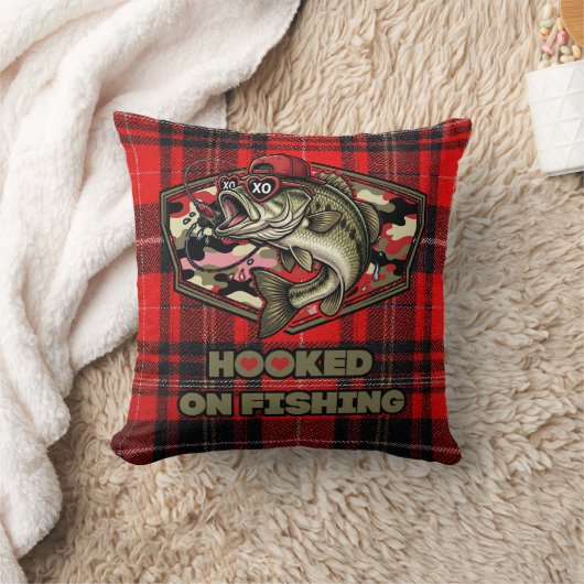 Pillow with fun, bold illustration of a cool bass クッション (ブランケット)