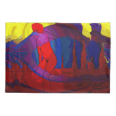 Pillowcase赤い芸術の女性 枕カバー (裏面)