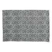 Pillowcase Black White Hexagon Geometric Pattern 枕カバー (正面)