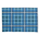 Pillowcase Blue Tartan Plaid Check Pattern 枕カバー (正面)