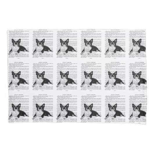 PILLOWCASE - BOSTON TERRIER – 標準サイズ 枕カバー (正面)